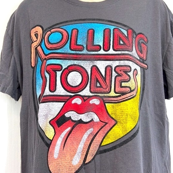 The Rolling Stones - Gray Rolling Stones Colorful Tongue Graphic Tee Size Large - Picture 3 of 8